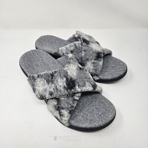 Vionic Shoes Relax Ii Women's 13 Orthotic Slide Slippers Grey Multi Camo Felt S5